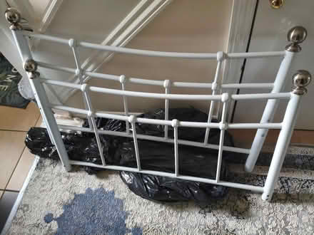 Photo of free Single bed frame white (Turnford EN10) #2