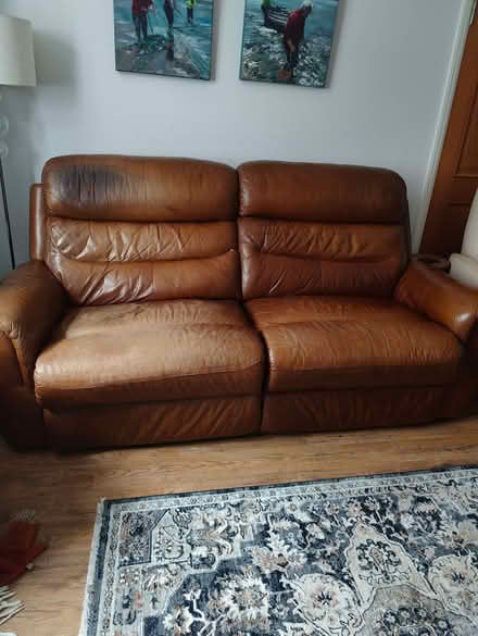 Photo of free Brown Leather Sofa (Enfield EN1) #1