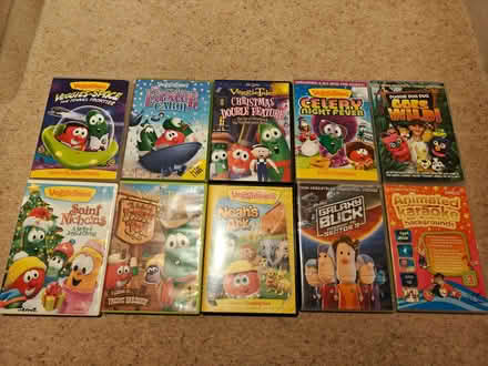 Photo of free 10 Children's Christian DVDs (mostly Veggie Tales) (Peachcroft OX14) #1