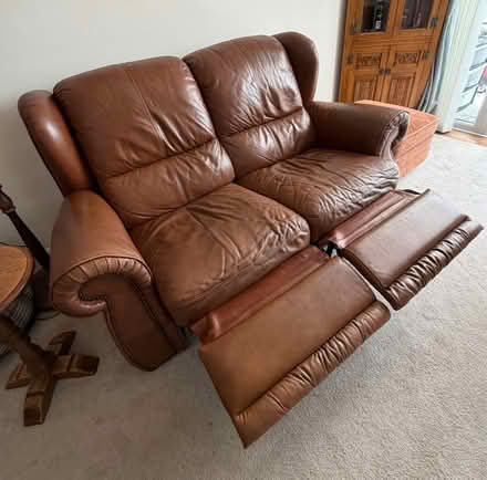 Photo of free 2 x Leather 2 Seater Reclining Sofas (Duffield DE56) #2