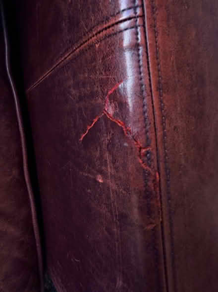 Photo of free Large red sofa and two arm chairs (Wellswood TQ1) #4