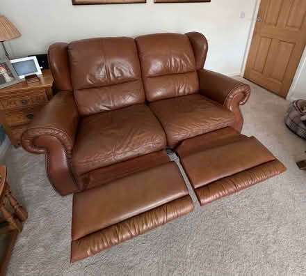 Photo of free 2 x Leather 2 Seater Reclining Sofas (Duffield DE56) #3