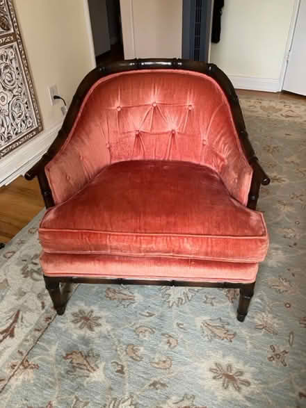 Photo of free Schoonbeck Velvet Barrel Chair (Little Neck) #1