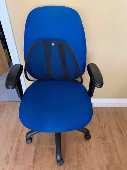 Photo of free Blue office chair with backrest, corner desk and laser print (Redcar and Cleveland TS10) #1