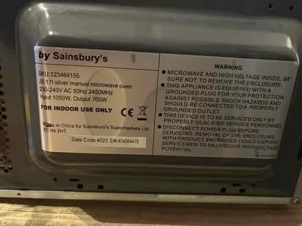 Photo of free Microwave (Stoneham SO50) #4