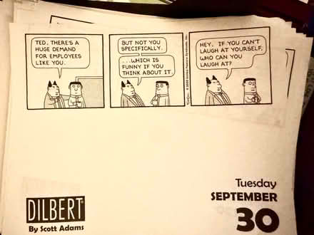 Photo of free Dilbert cartoon desktop calendars (Gleneagles area, Wboro NN8) #2