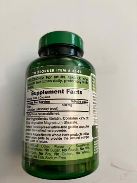 Photo of free Ginger Root dietary supplement (Simsbury) #2