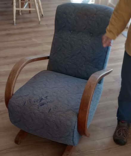 Photo of free Sturdy wooden upholstered rocking chair (Wisewood S6) #1