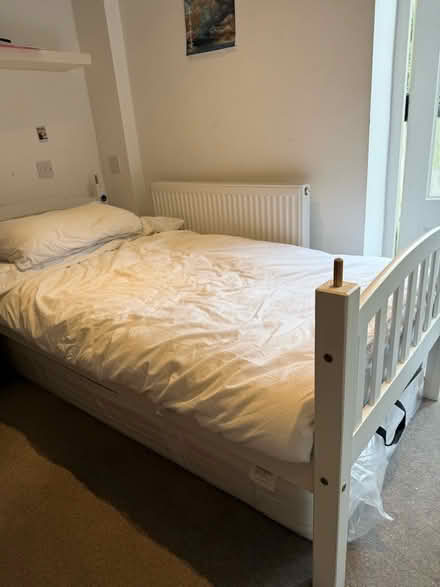Photo of free Single bed frame with two mattresses (Brook Green W6) #2