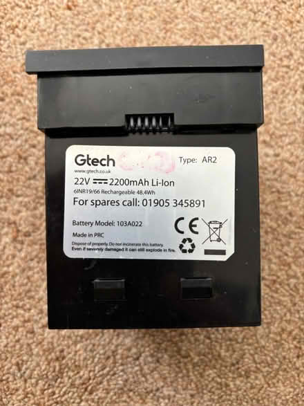 Photo of free Gtech vacuum battery 22v (Goring-by-Sea BN12) #2