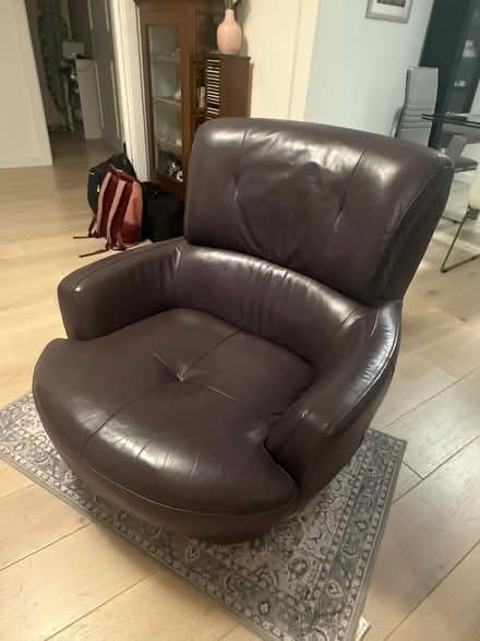 Photo of free 3 seater leather sofa and armchair (Five Ways SW15) #2