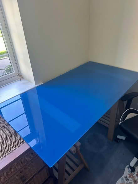 Photo of free Blue glass table (Cr01hq) #2