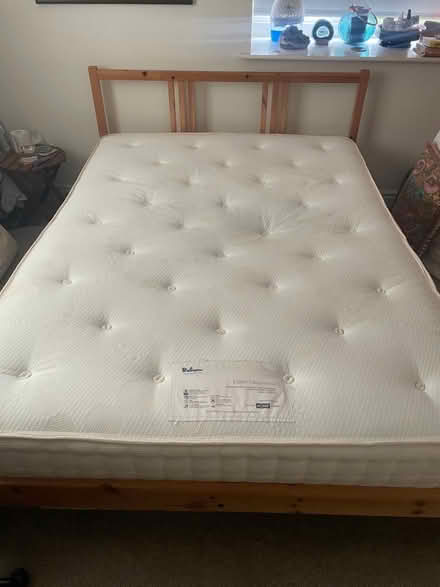 Photo of free Double mattress and bed frame (Farnley LS12) #1