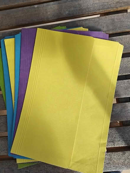 Photo of free Brightly coloured cardboard folders (Woking GU22) #1