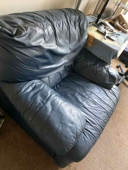 Photo of free Navy Sofa and chairs - 1 recliner (Ulverley Green B91) #1