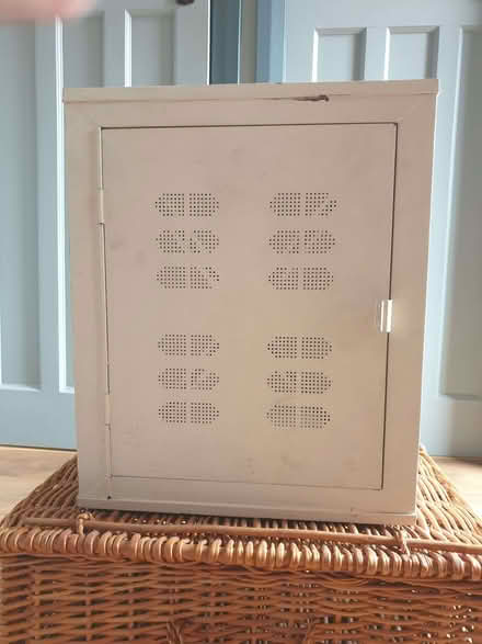 Photo of free Small metal cabinet with shelf (Rhostyllen LL14) #1