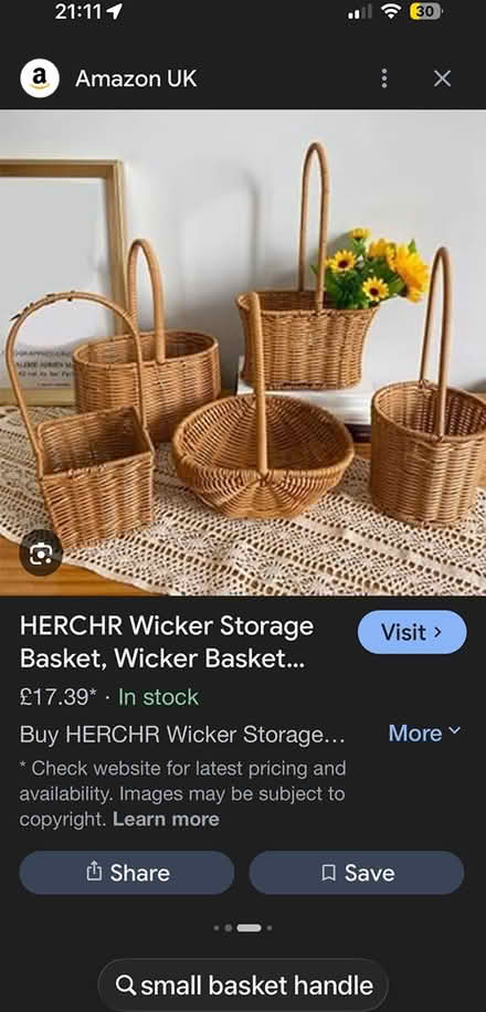 Photo of Small basket with handle (CT2) #2