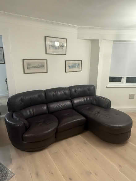 Photo of free 3 seater leather sofa and armchair (Five Ways SW15) #4