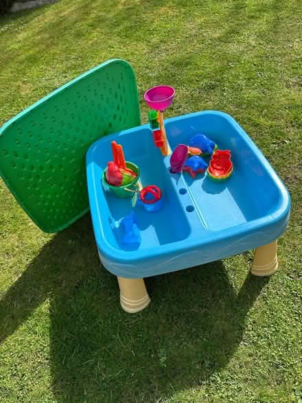 Photo of free Child’s sandpit with lots of toys. (Shenley Church End MK5) #1