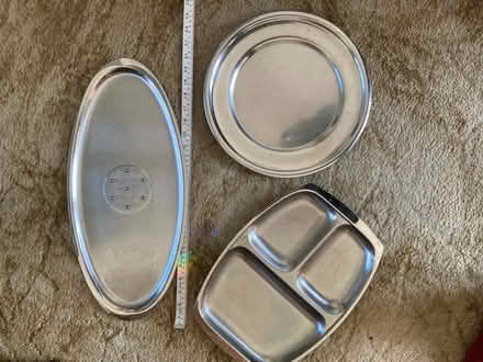 Photo of free 3 large stainless steel dishes M/head River Area. (Maidenhead SL6) #1