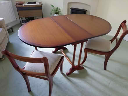 Photo of free Oval, foldable dining table and two chairs (Allington NG32) #1