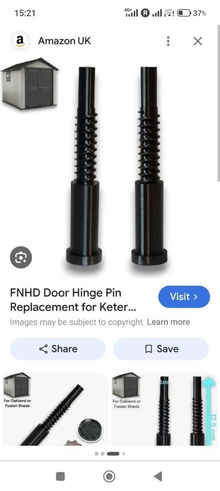 Photo of Keter storage hinge pin (Ilford IG1) #1