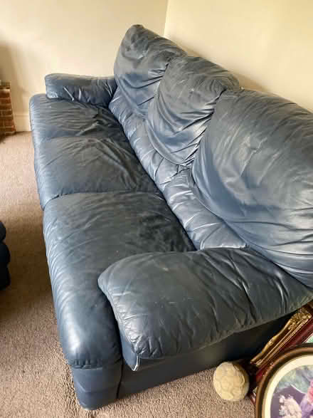 Photo of free Navy Sofa and chairs - 1 recliner (Ulverley Green B91) #3