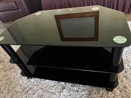 Photo of free Black glass tv stand (Firth Park S5) #1