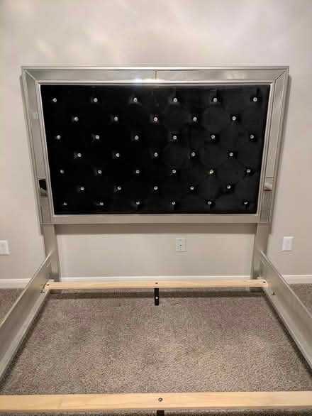 Photo of free Upholstered black velvet Queen bed (Kemah) #2