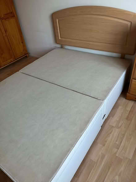 Photo of free Double divan bed base with 4 drawers and headboard (Willesden Green NW2) #1