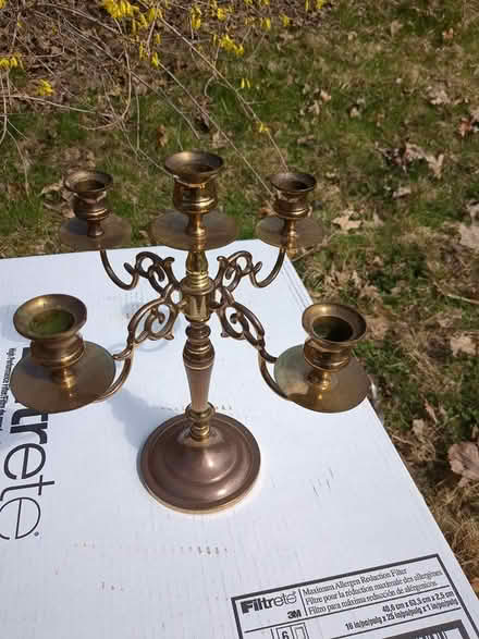 Photo of free Brass candelabra (South Amherst) #1