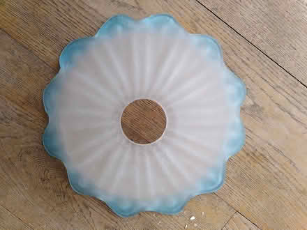 Photo of free Glass ceiling light white/blue/gold (Belper) #3