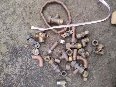Photo of free Assorted brass and copper pipe fittings (High Wood GL6) #1