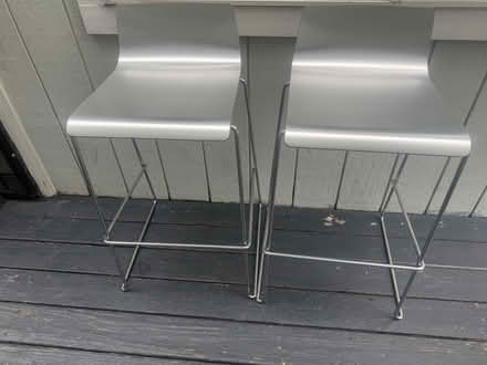 Photo of free Tall metal leg wooden bar stools (Oakland, ca) #1