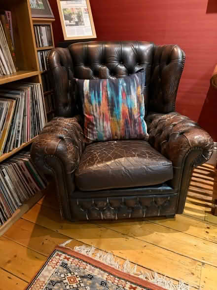 Photo of free Brown leather armchair (Crouch End N8) #2