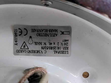 Photo of free Glass ceiling light white/gold (Belper) #3