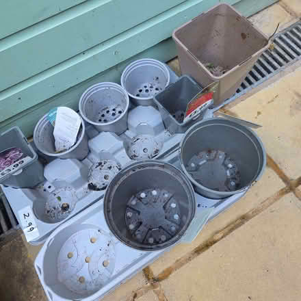 Photo of free 2 plant pot trays and few plastic pots (Clive Vale TN35) #1