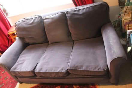 Photo of free Vintage 3 seat sofa in dark grey/blue (Westbury Fields BS10) #2