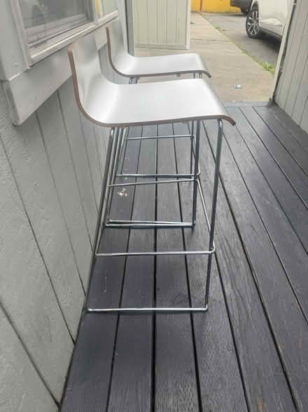 Photo of free Tall metal leg wooden bar stools (Oakland, ca) #3