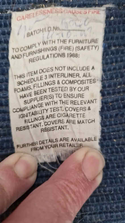 Photo of free 3 seater blue sofa (Hornsey N8 London) #4