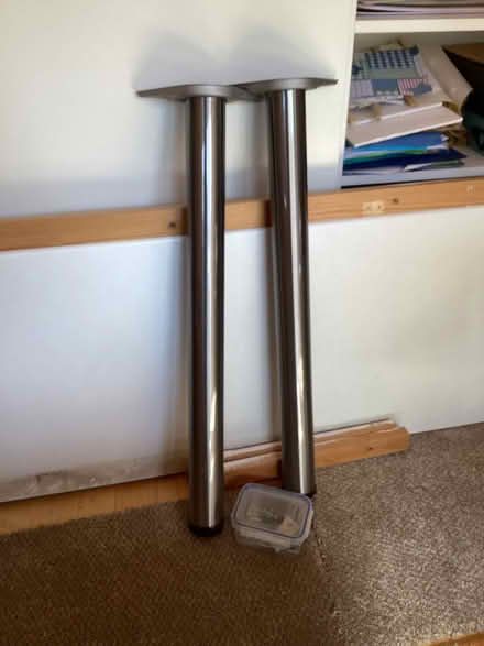 Photo of free White Worktop and chrome legs to create desk or workbench (Gorleston NR31) #1