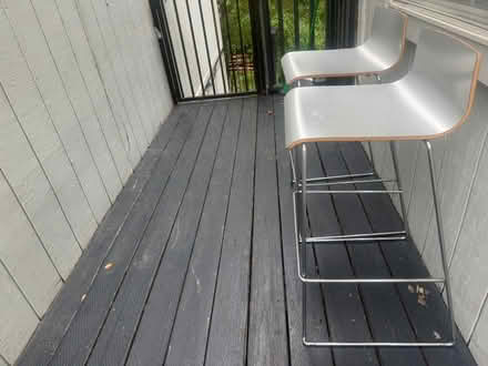 Photo of free Tall metal leg wooden bar stools (Oakland, ca) #2