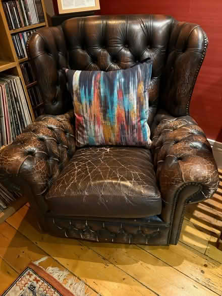 Photo of free Brown leather armchair (Crouch End N8) #4