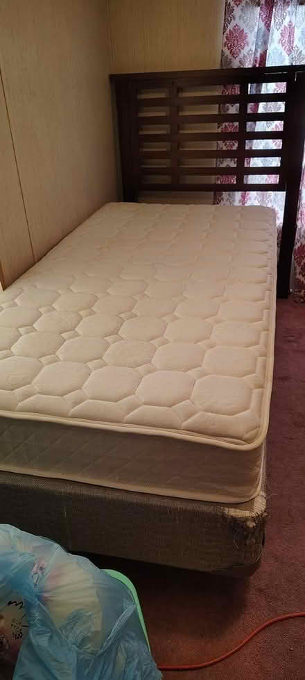 Photo of free Twin bed with mattress and table (Apollo) #1