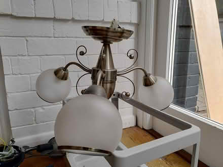 Photo of free Glass and chrome ceiling light (Belper) #1