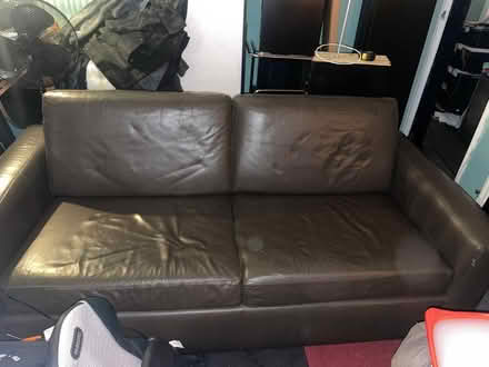 Photo of free Next sofa - leather used (Stretford M32) #2