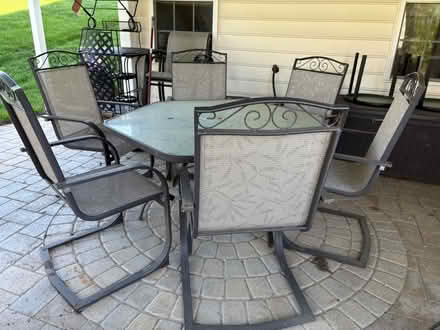 Photo of free Outdoor patio table with 6 chairs (Ellicott City by routes103+104) #1