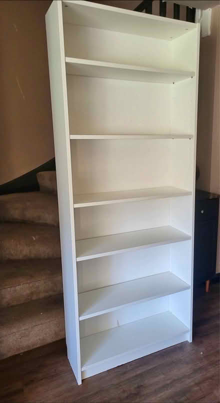 Photo of White tall bookcase (TF9 3TT) #1