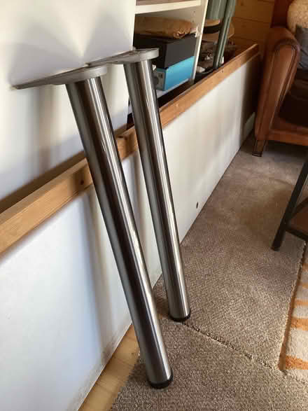 Photo of free White Worktop and chrome legs to create desk or workbench (Gorleston NR31) #2
