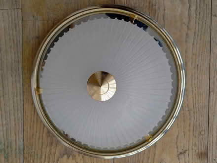 Photo of free Glass ceiling light white/gold (Belper) #2